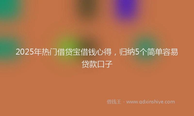 2025年热门借贷宝借钱心得，归纳5个简单容易贷款口子