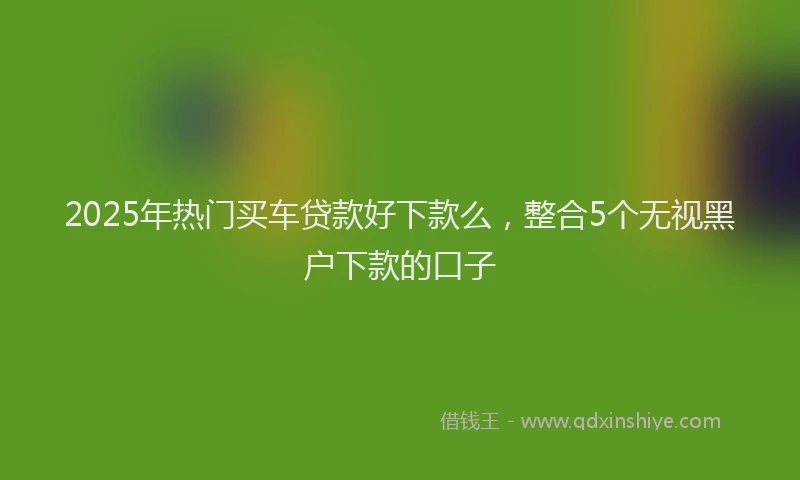 2025年热门买车贷款好下款么，整合5个无视黑户下款的口子