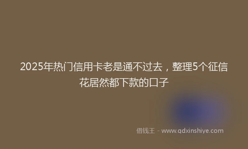 2025年热门信用卡老是通不过去，整理5个征信花居然都下款的口子