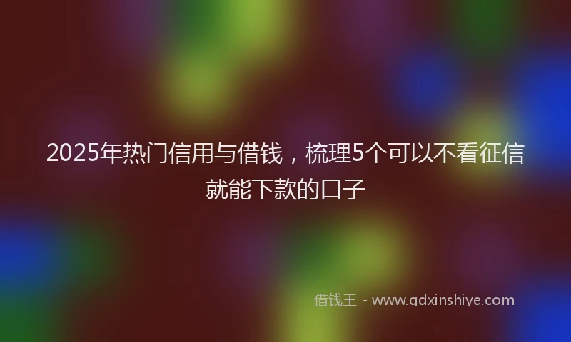 2025年热门信用与借钱，梳理5个可以不看征信就能下款的口子