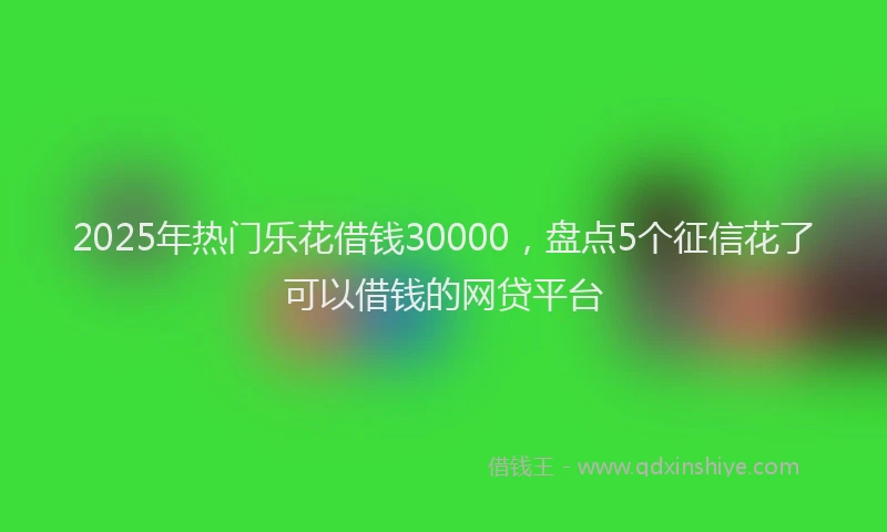 2025年热门乐花借钱30000，盘点5个征信花了可以借钱的网贷平台