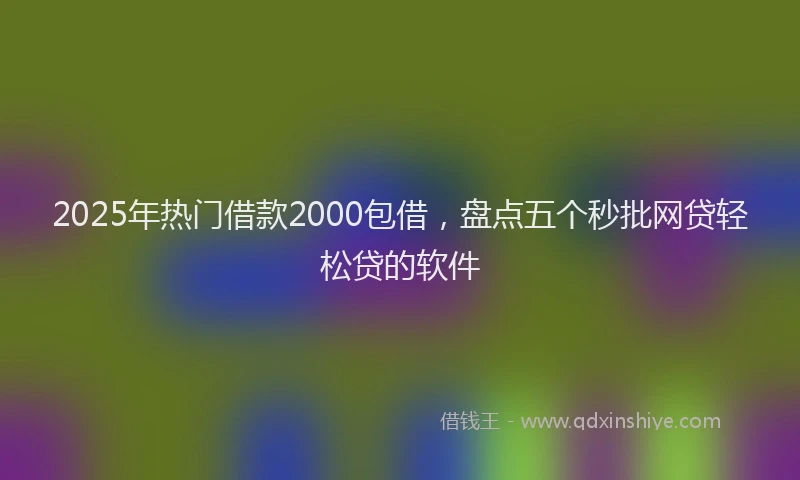 2025年热门借款2000包借，盘点五个秒批网贷轻松贷的软件