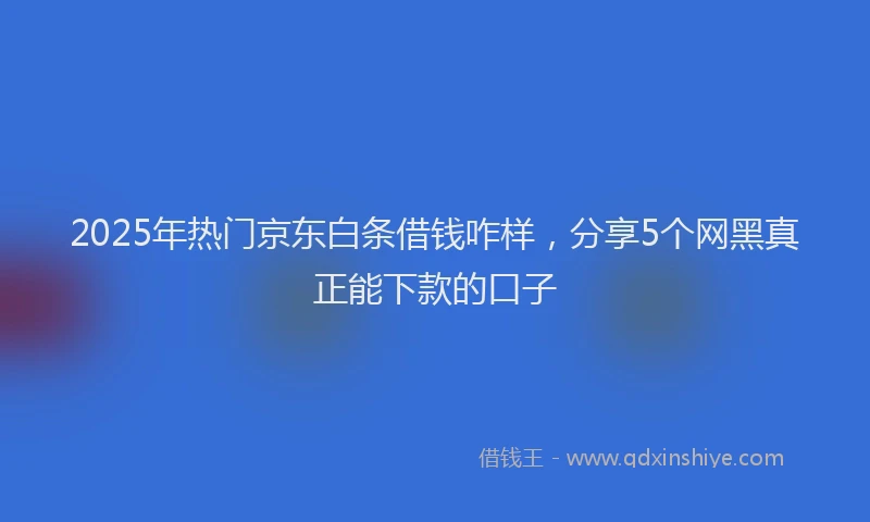 2025年热门京东白条借钱咋样，分享5个网黑真正能下款的口子