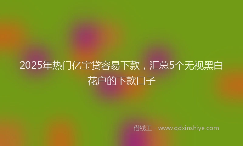 2025年热门亿宝贷容易下款，汇总5个无视黑白花户的下款口子