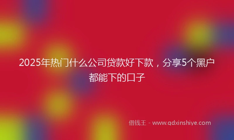 2025年热门什么公司贷款好下款，分享5个黑户都能下的口子