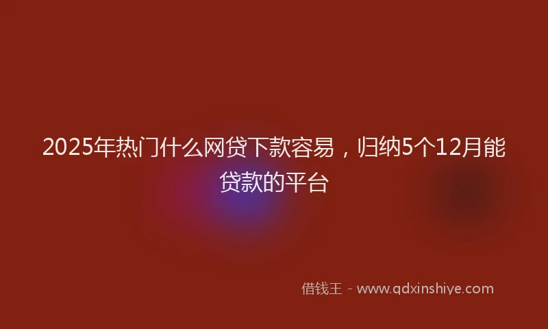 2025年热门什么网贷下款容易，归纳5个12月能贷款的平台