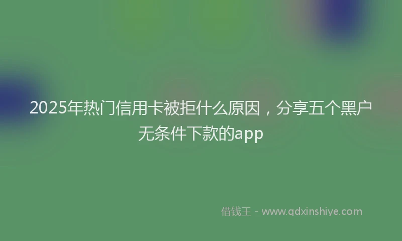 2025年热门信用卡被拒什么原因，分享五个黑户无条件下款的app