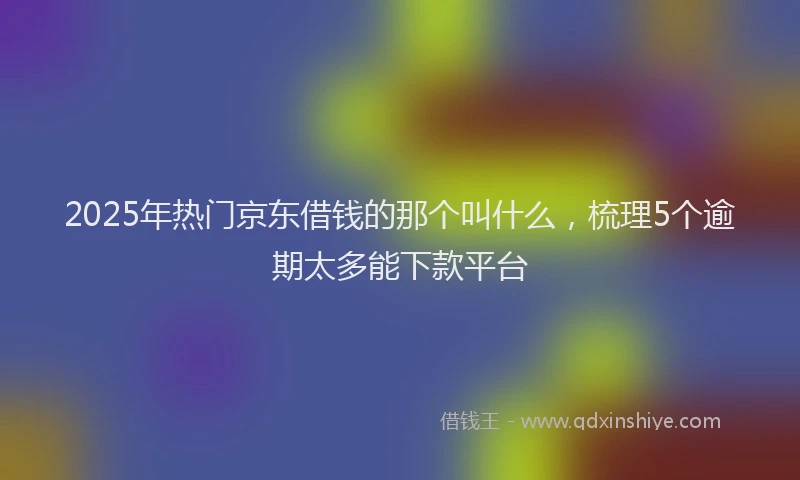 2025年热门京东借钱的那个叫什么，梳理5个逾期太多能下款平台