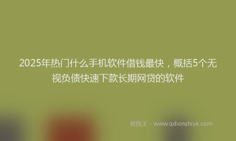 2025年热门什么手机软件借钱最快，概括5个无视负债快速下款长期网贷的软件