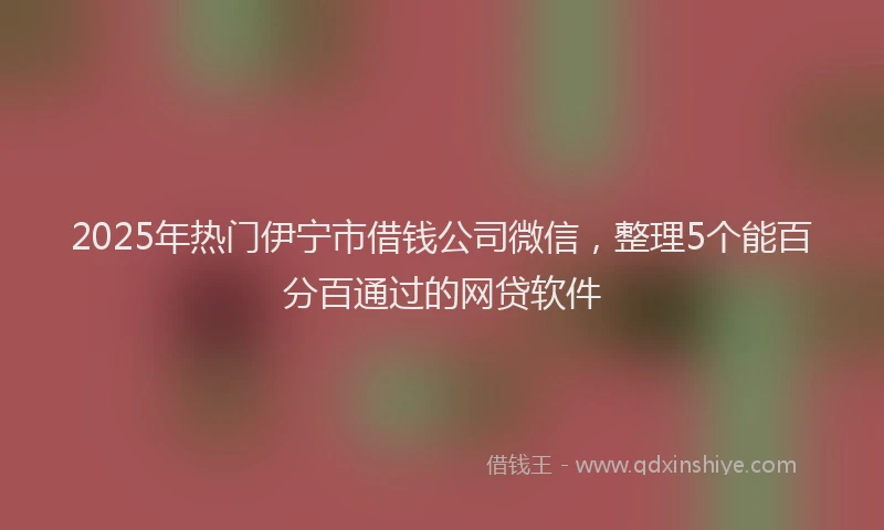 2025年热门伊宁市借钱公司微信，整理5个能百分百通过的网贷软件