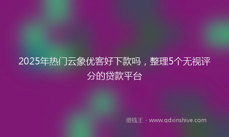 2025年热门云象优客好下款吗，整理5个无视评分的贷款平台
