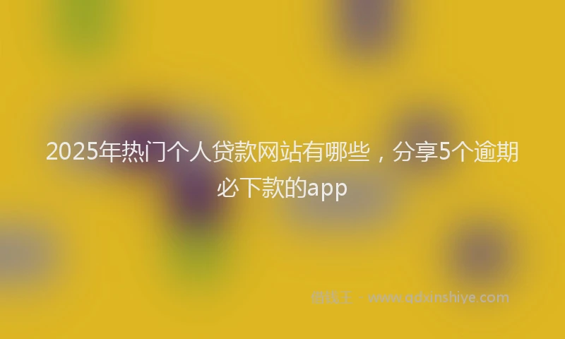 2025年热门个人贷款网站有哪些，分享5个逾期必下款的app