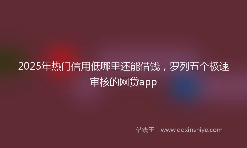 2025年热门信用低哪里还能借钱，罗列五个极速审核的网贷app