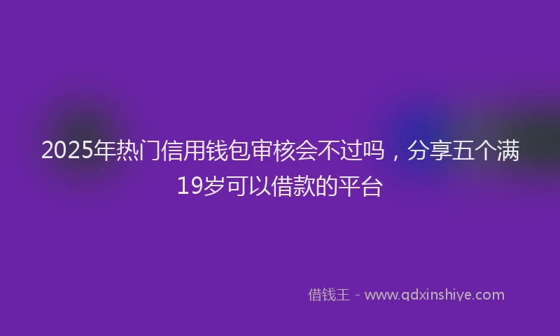 2025年热门信用钱包审核会不过吗，分享五个满19岁可以借款的平台