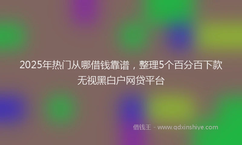 2025年热门从哪借钱靠谱，整理5个百分百下款无视黑白户网贷平台