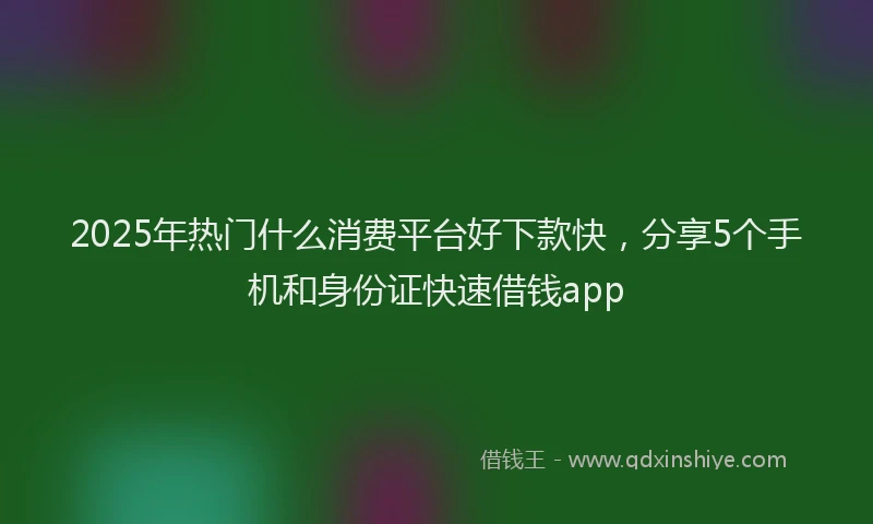 2025年热门什么消费平台好下款快，分享5个手机和身份证快速借钱app