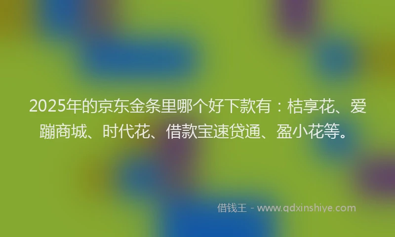 2025年的京东金条里哪个好下款有：桔享花、爱蹦商城、时代花、借款宝速贷通、盈小花等。