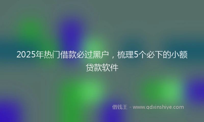 2025年热门借款必过黑户，梳理5个必下的小额贷款软件