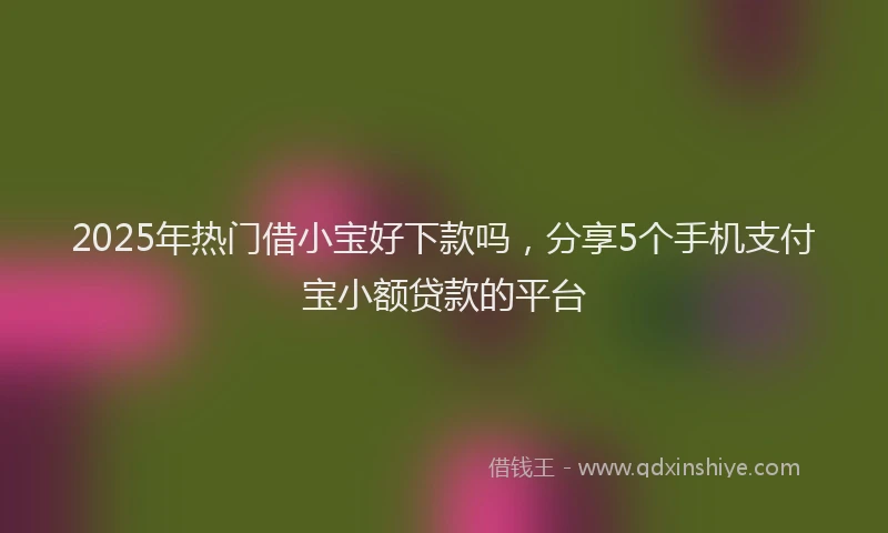 2025年热门借小宝好下款吗，分享5个手机支付宝小额贷款的平台