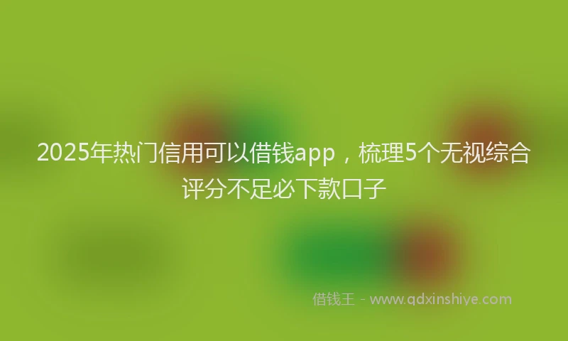 2025年热门信用可以借钱app，梳理5个无视综合评分不足必下款口子