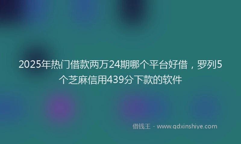 2025年热门借款两万24期哪个平台好借，罗列5个芝麻信用439分下款的软件