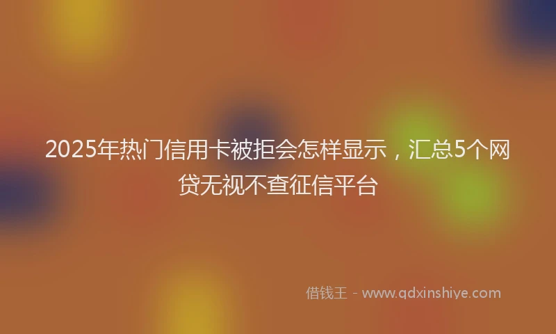 2025年热门信用卡被拒会怎样显示，汇总5个网贷无视不查征信平台