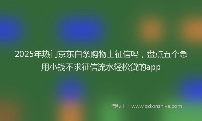 2025年热门京东白条购物上征信吗，盘点五个急用小钱不求征信流水轻松贷的app