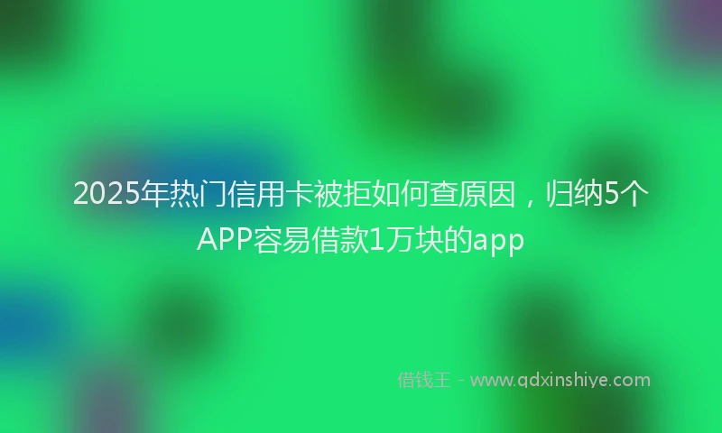 2025年热门信用卡被拒如何查原因，归纳5个APP容易借款1万块的app