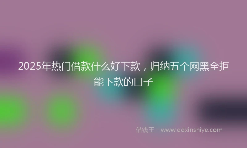 2025年热门借款什么好下款，归纳五个网黑全拒能下款的口子