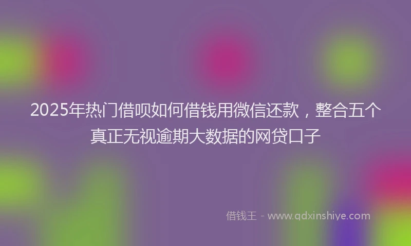2025年热门借呗如何借钱用微信还款，整合五个真正无视逾期大数据的网贷口子