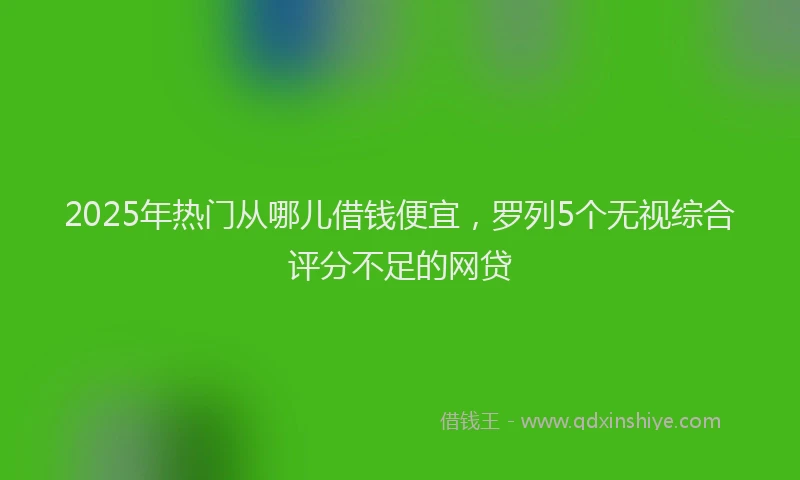 2025年热门从哪儿借钱便宜，罗列5个无视综合评分不足的网贷