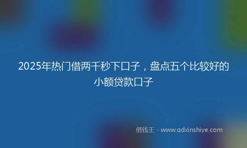 2025年热门借两千秒下口子，盘点五个比较好的小额贷款口子