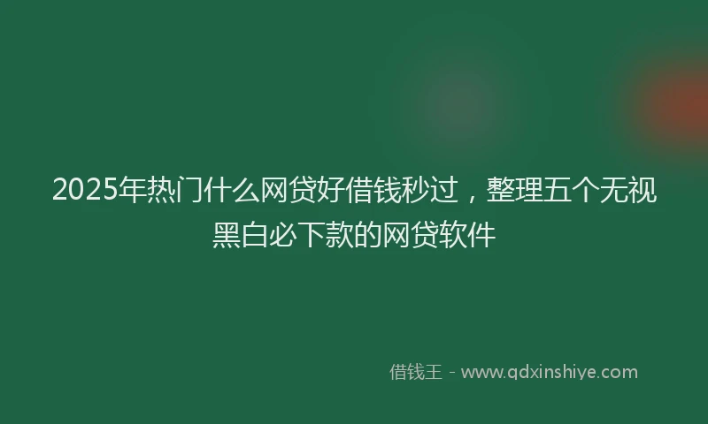 2025年热门什么网贷好借钱秒过，整理五个无视黑白必下款的网贷软件