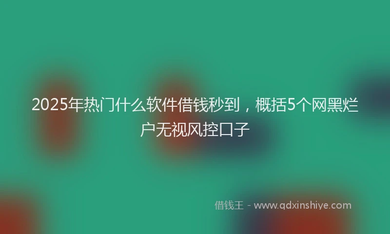 2025年热门什么软件借钱秒到，概括5个网黑烂户无视风控口子