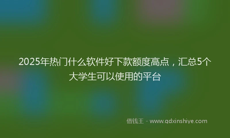 2025年热门什么软件好下款额度高点，汇总5个大学生可以使用的平台