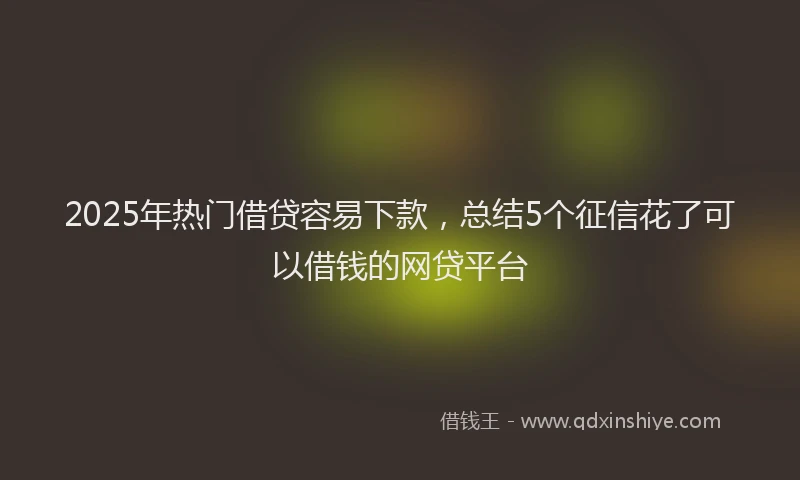2025年热门借贷容易下款，总结5个征信花了可以借钱的网贷平台