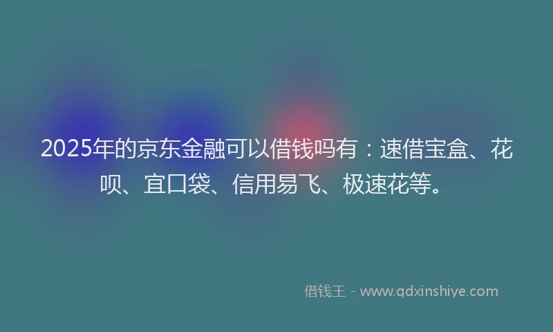 2025年的京东金融可以借钱吗有：速借宝盒、花呗、宜口袋、信用易飞、极速花等。