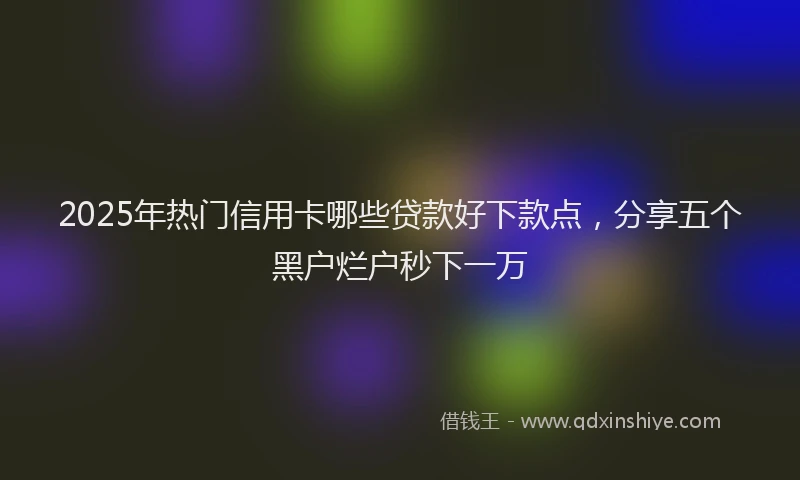 2025年热门信用卡哪些贷款好下款点，分享五个黑户烂户秒下一万