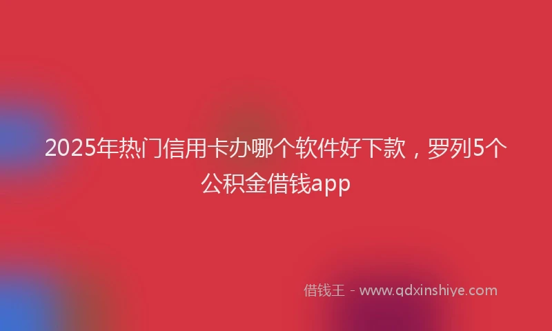 2025年热门信用卡办哪个软件好下款，罗列5个公积金借钱app