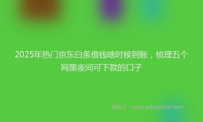 2025年热门京东白条借钱啥时候到账，梳理五个网黑夜间可下款的口子