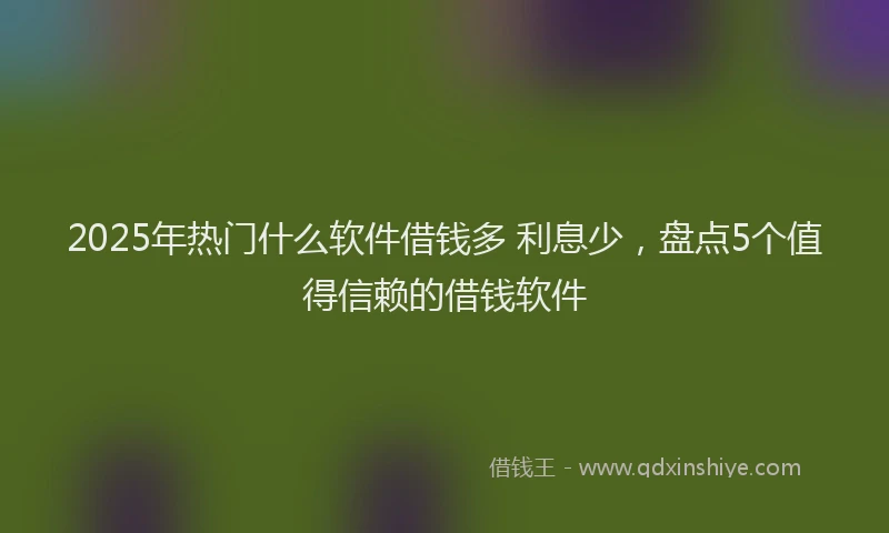 2025年热门什么软件借钱多 利息少，盘点5个值得信赖的借钱软件