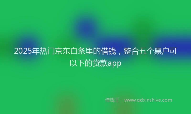 2025年热门京东白条里的借钱，整合五个黑户可以下的贷款app