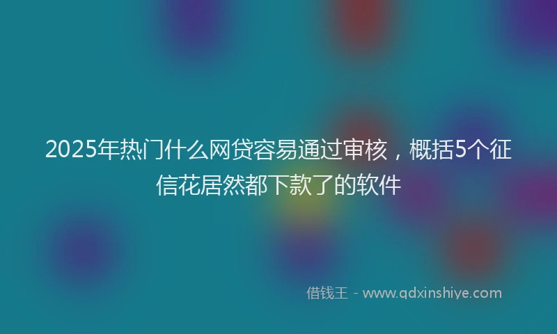2025年热门什么网贷容易通过审核，概括5个征信花居然都下款了的软件