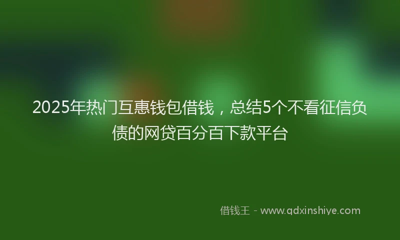 2025年热门互惠钱包借钱，总结5个不看征信负债的网贷百分百下款平台