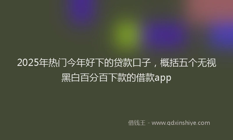 2025年热门今年好下的贷款口子，概括五个无视黑白百分百下款的借款app