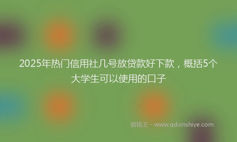2025年热门信用社几号放贷款好下款，概括5个大学生可以使用的口子
