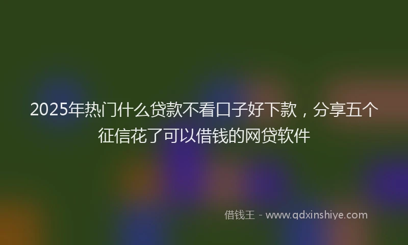 2025年热门什么贷款不看口子好下款，分享五个征信花了可以借钱的网贷软件