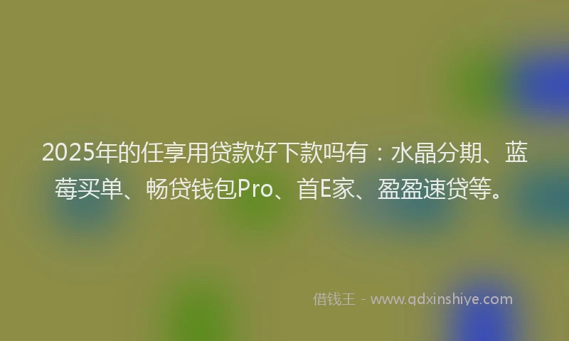 2025年的任享用贷款好下款吗有：水晶分期、蓝莓买单、畅贷钱包Pro、首E家、盈盈速贷等。