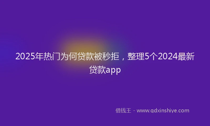 2025年热门为何贷款被秒拒，整理5个2024最新贷款app