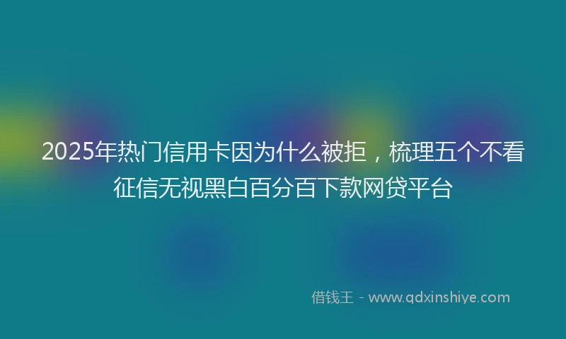 2025年热门信用卡因为什么被拒，梳理五个不看征信无视黑白百分百下款网贷平台